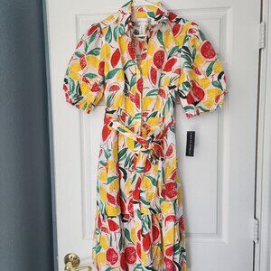 Donna Morgan Fruit Print Shirtdress Sz 6 NWT